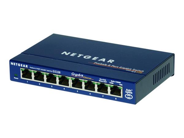 NETGEAR 8-Port 10/100/1000 Mbps Switch (GS108UK)