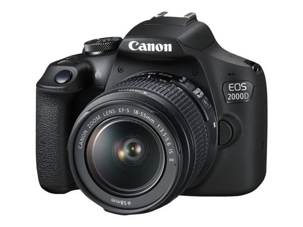 Canon EOS 2000D SLR Black Camera inc EF-S 18-55mm IS II Lens Kit (24MP, 3.0", WiFi)