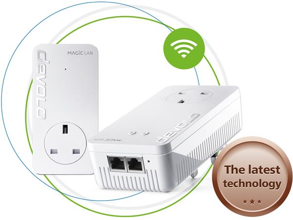 Devolo Magic 1 WiFi Starter Kit (2x LAN, Pass-Thru, 2x plugs) (8361)